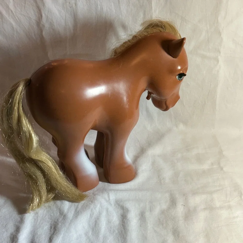 Vintage My Little Pony Horse Toy Kids 11in Brown Rooted Blonde Mane Sleep Eyes